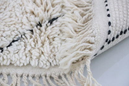 Beni Ourain zigzag lines and woven edge 61x92 in