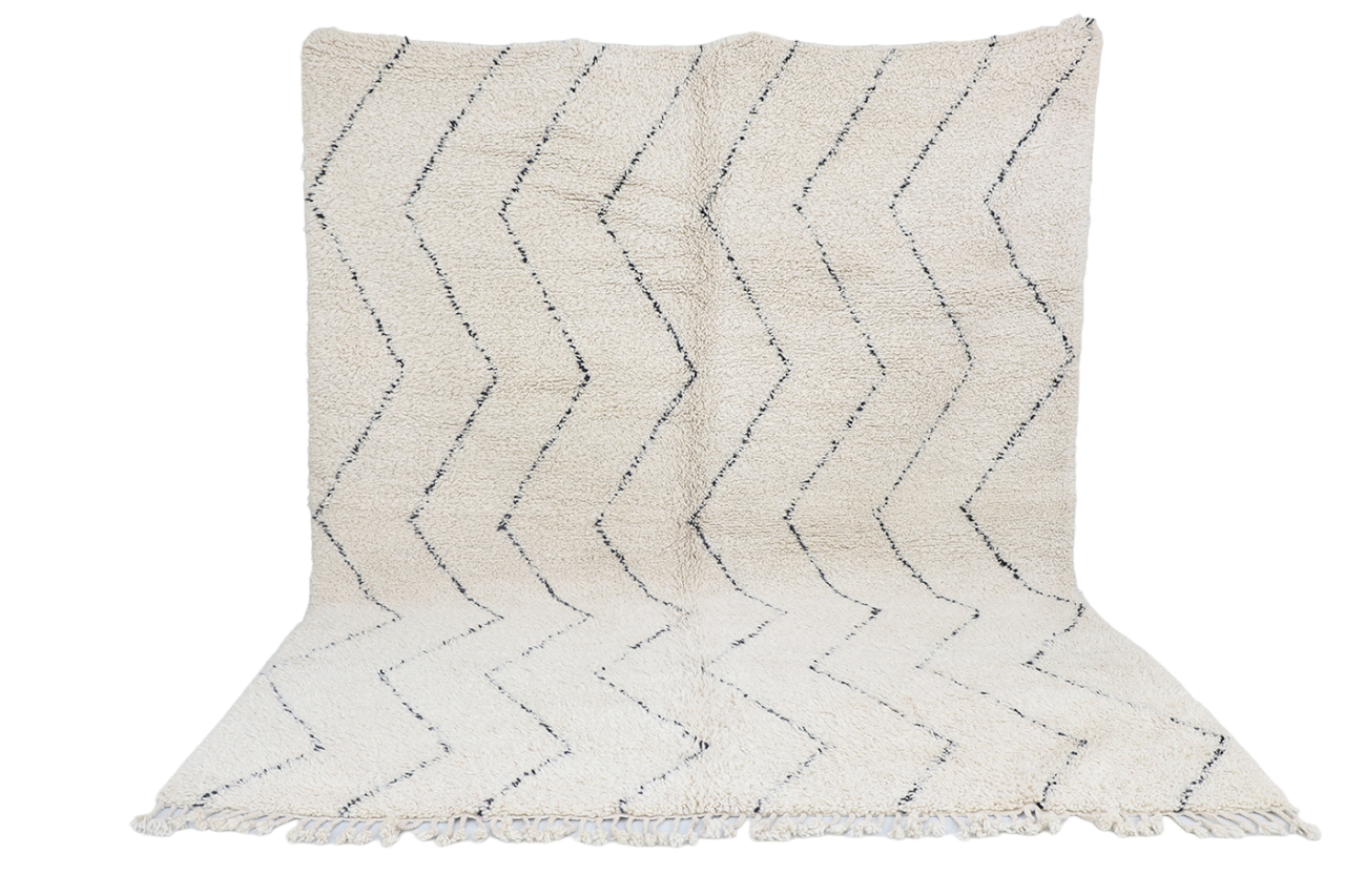 Beni Ourain zigzag pattern black from 60x90 cm