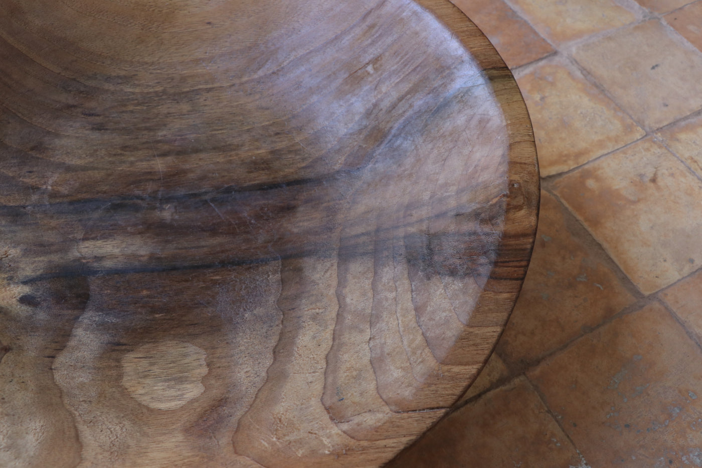 Alte rustikale Holzschale Walnussholz Ø 37cm