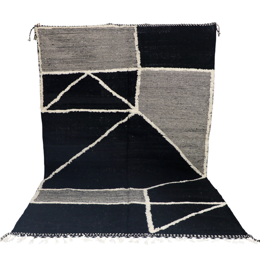 Zanafi Kelim schwarz-weiß 196x312 cm