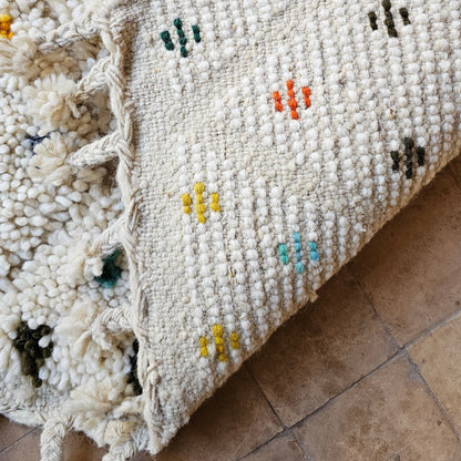 Kleiner Wollteppich Punkte Boujaad 62x98 cm