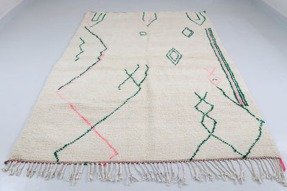 Azilal carpet pink green 164x255 cm