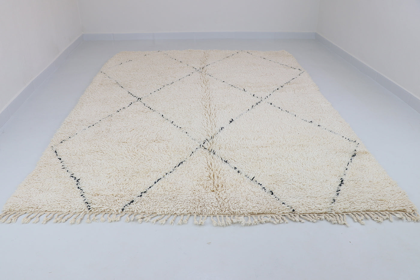 Beni Ourain diamond pattern black from 60x90 cm