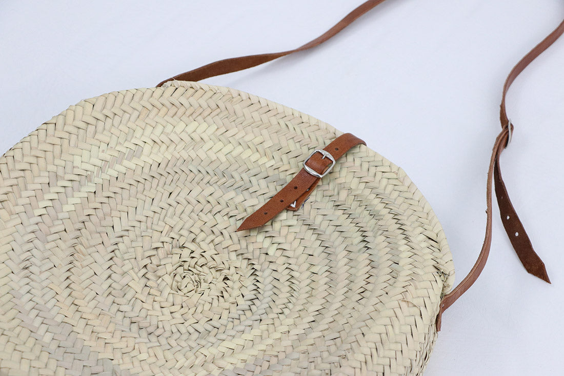 Round basket bag Marrakesh with closure 