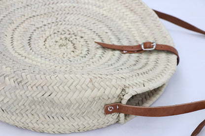 Round basket bag Marrakesh with closure 